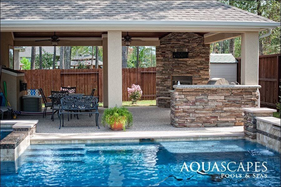 Outdoor Living Aquascapes Pools, Outdoor Kitchen Pool Ideas
